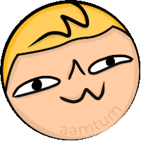 a cartoon drawing of a person 's face with the word aamtum written below it