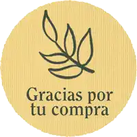 a sticker that says gracias por tu compra with a leaf