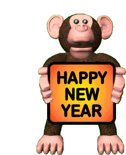 Monkey New Year Happy New Year Sticker Sticker - Monkey New Year Happy New Year Sticker Happy New Year Stickers
