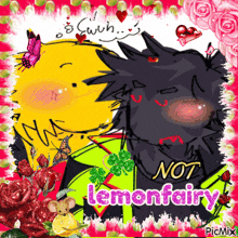 a picture of two cartoon characters with the words " not lemonfairy " on the bottom