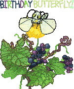a birthday butterfly is sitting on a plant