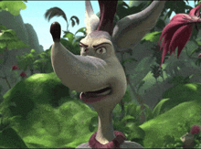 a close up of a cartoon character with a very large nose