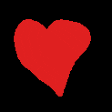 a pixel art red heart on a black background