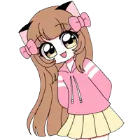 a drawing of a girl with a cat ear and a bow in her hair