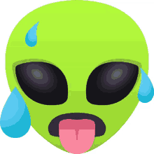 sweaty alien joypixels its hot very sweaty