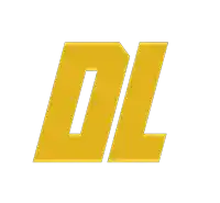a yellow letter l with a white outline on a white background