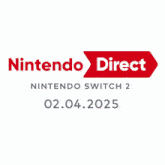a man in a suit stands in front of a sign that says nintendo direct on it