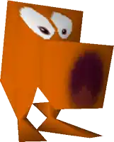 a 3d rendering of a frog with a big mouth