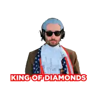a man is holding a king of diamonds card in his hand