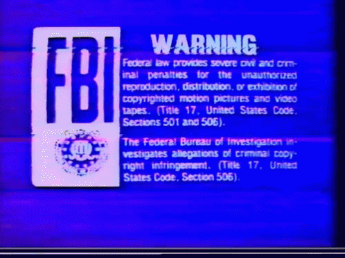 Fbi Warning Vhs GIF - FBI Warning VHS VCR - Descubre y comparte GIF