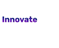 a logo that says innovate with intelligence in blue and purple