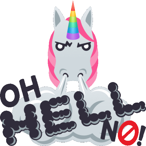 Oh Hell No Unicorn Life Sticker - Oh Hell No Unicorn Life Joypixels Stickers
