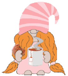 animated gnome coffee tea stickers coffee addict tea addict