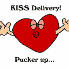 smack kiss delivery i love you pucker up heart