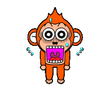Monkey Animal Sticker - Monkey Animal Shocked Stickers
