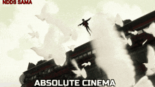 a poster for absolute cinema shows a man falling from a building