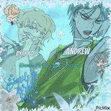 a picture of a boy with the name andrew written on it