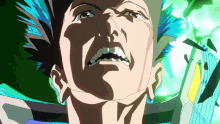 a close up of a man 's face in a cartoon