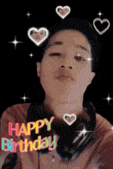 a happy birthday greeting with a picture of a person