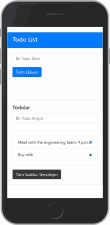 a cell phone displays a todo list app