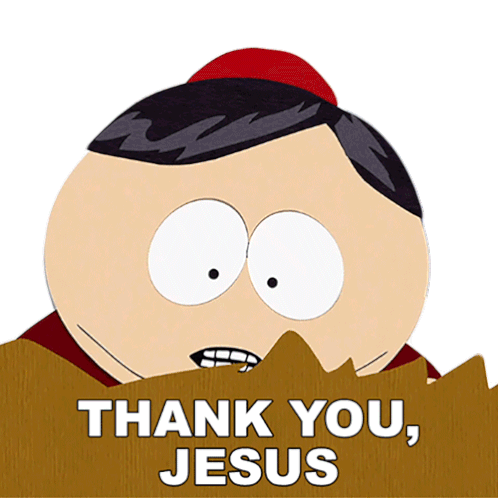 Thank You Jesus Eric Cartman Sticker - Thank You Jesus Eric Cartman South Park Stickers