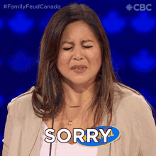 Sorry Racquel GIF - Sorry Racquel Family Feud Canada GIFs