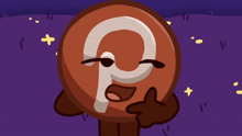 a cartoon character with a pinterest logo on his face