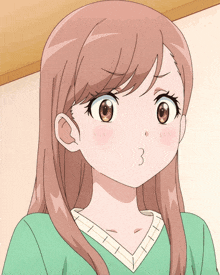 a close up of a girl 's face with the number 3 on it