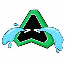 the letter a is crying with tears coming out of it