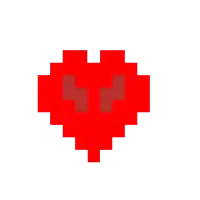 a pixel art of a pink heart with a face on a white background .