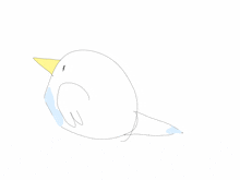 a line drawing of a penguin with a yellow beak