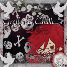 grelle 's candle just shut up and kiss me picture with skulls and roses