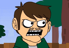 a cartoon of a man with a mustache making a funny face