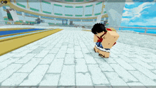 a screenshot of a video game shows a monkey d luffy character