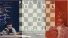 a man playing a game of chess on twitch