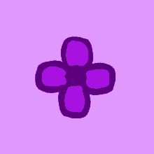 a drawing of a purple flower with four petals on a purple background