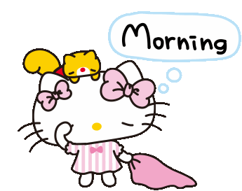 Morning Hello Kitty Sticker - Morning Hello Kitty Sleepy Stickers