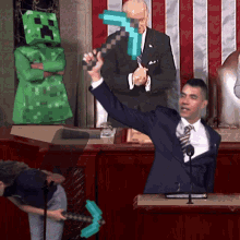 Barack Obama Buzz Aldrin GIF - Barack Obama Buzz Aldrin Minecraft GIFs