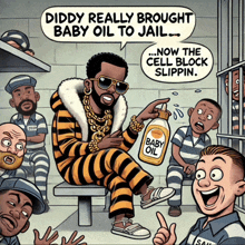 diddy really brought baby oil to jail now the cell block slipped