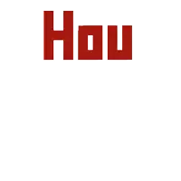 a red sign that says hou doe he on it