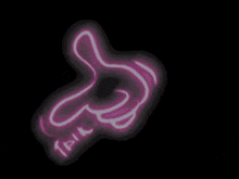 a neon sign of a hand giving a thumbs up with the word fail written on it .