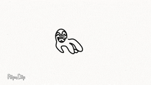 a black and white drawing of a monkey with a smiley face .