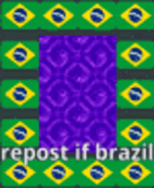 a picture of a purple and green border with the words repost if brazil
