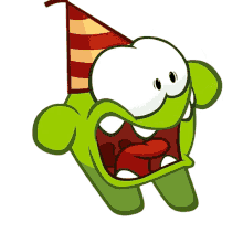 frightened om nom om nom and cut the rope cover the eyes screaming