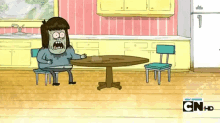 regular show muscle man table flip pissed annoyed