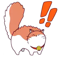 a cartoon drawing of a cat with an exclamation point above its head