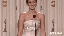 Jlaw At Oscars GIF - Sorry Jenniferlawrence Oscars GIFs