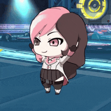 a cartoon character standing in front of a sign that says " online lobby "