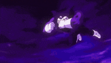 a close up of a person 's fist against a purple background