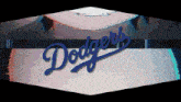a dodgers logo is displayed on a white and black background